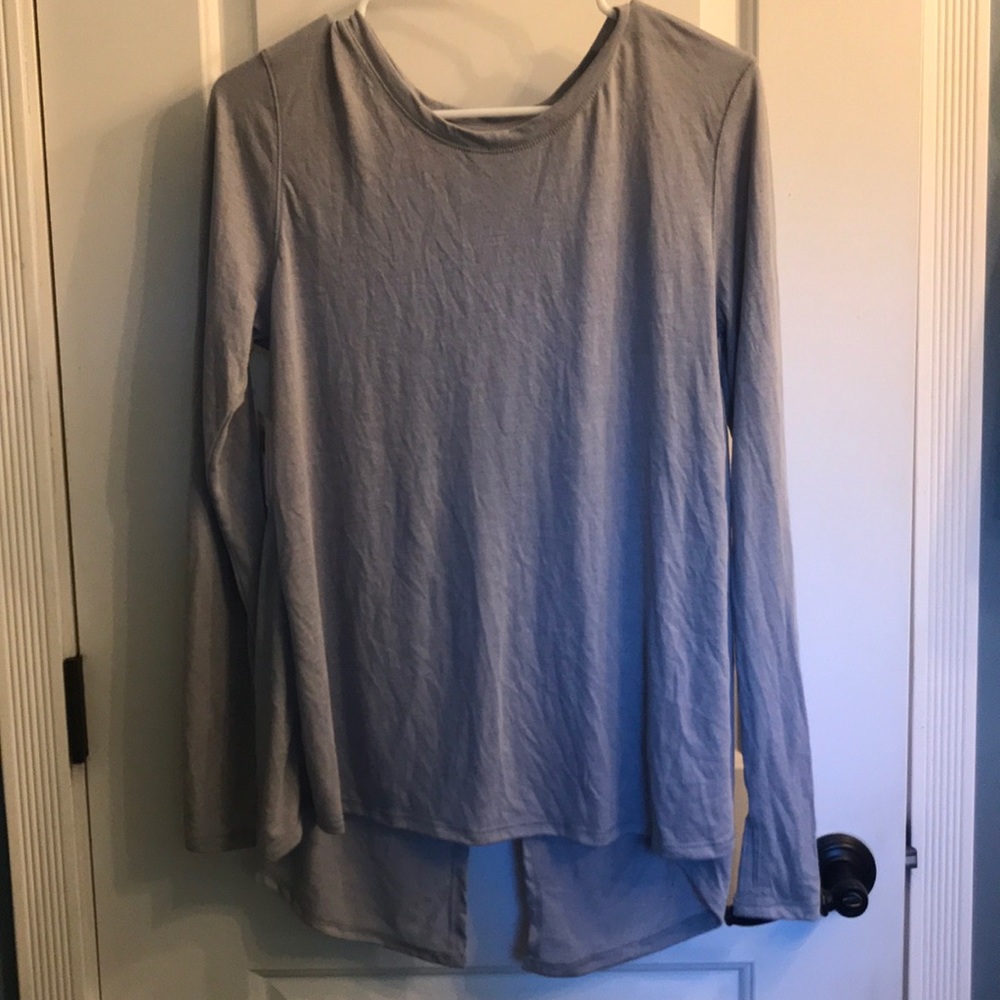 Open Back Long Sleeve Workout Top